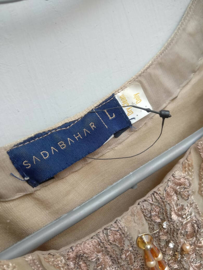 Sadabahar | Organza Embroidered Formal Suit| Women Branded Formals | Large | Worn Once