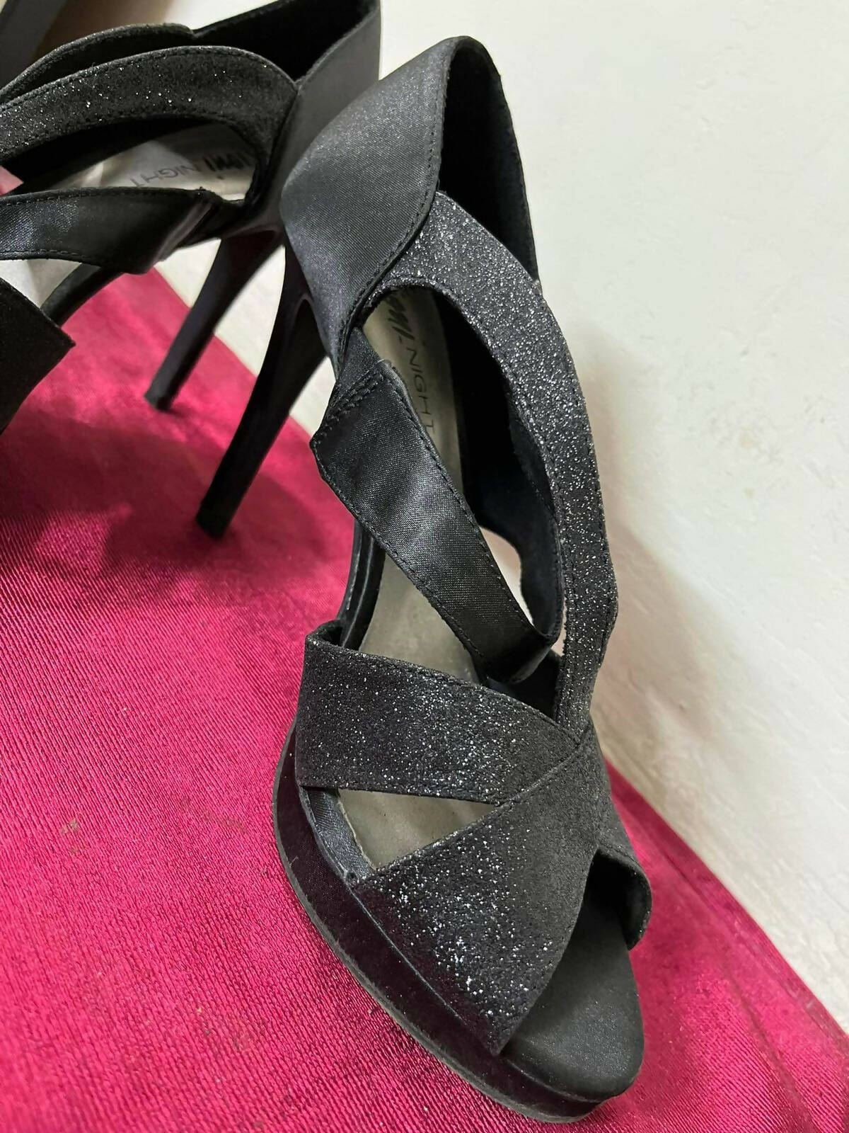 Fioni Nights | Black Shinny Heels | Women Shoes | Size: 8 | Preloved
