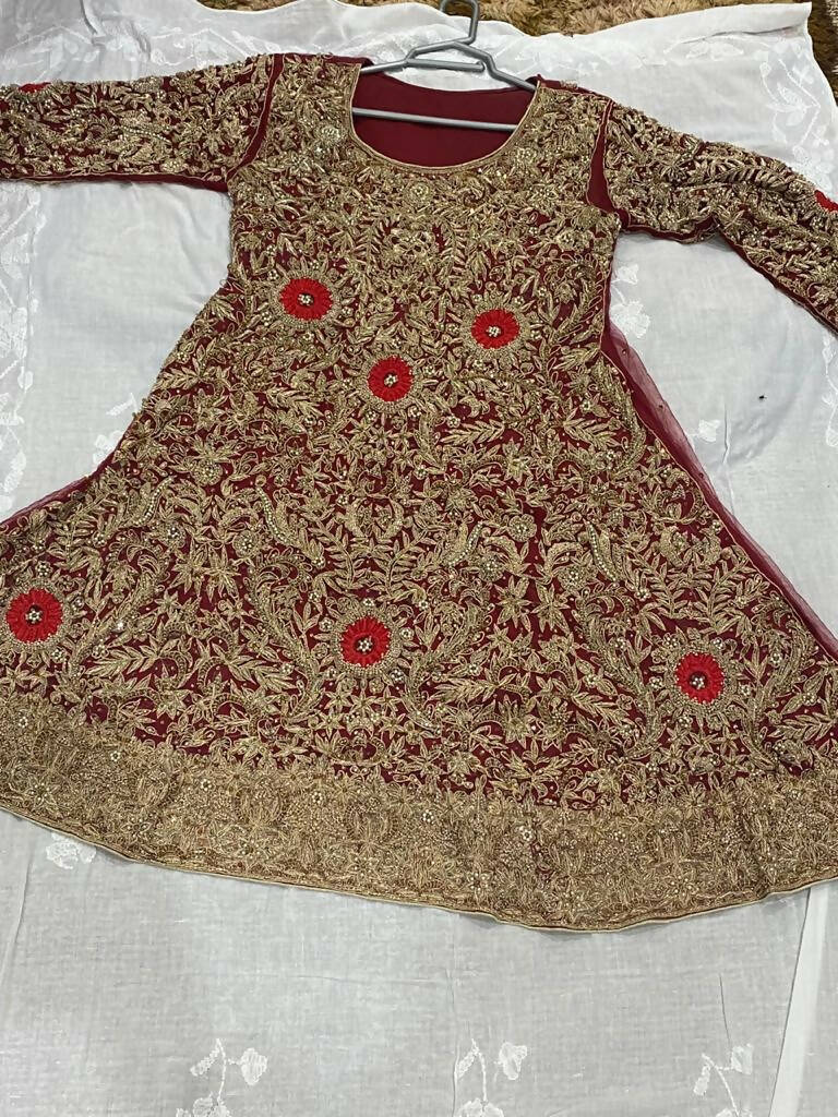 Luxurious Red Lehnga Dupatta Wedding Baraat Suit | Women Bridals | Small | Worn Once