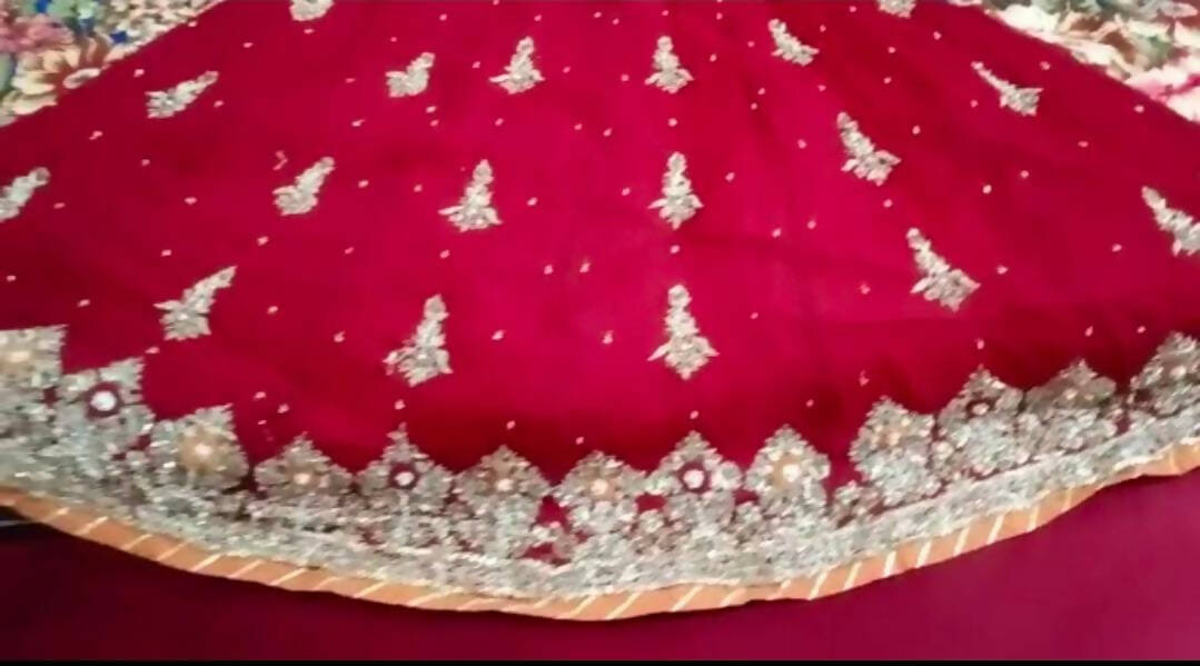 Red with rust fully heavy embroidered Barat Suit | Women Bridals | Large | Worn once