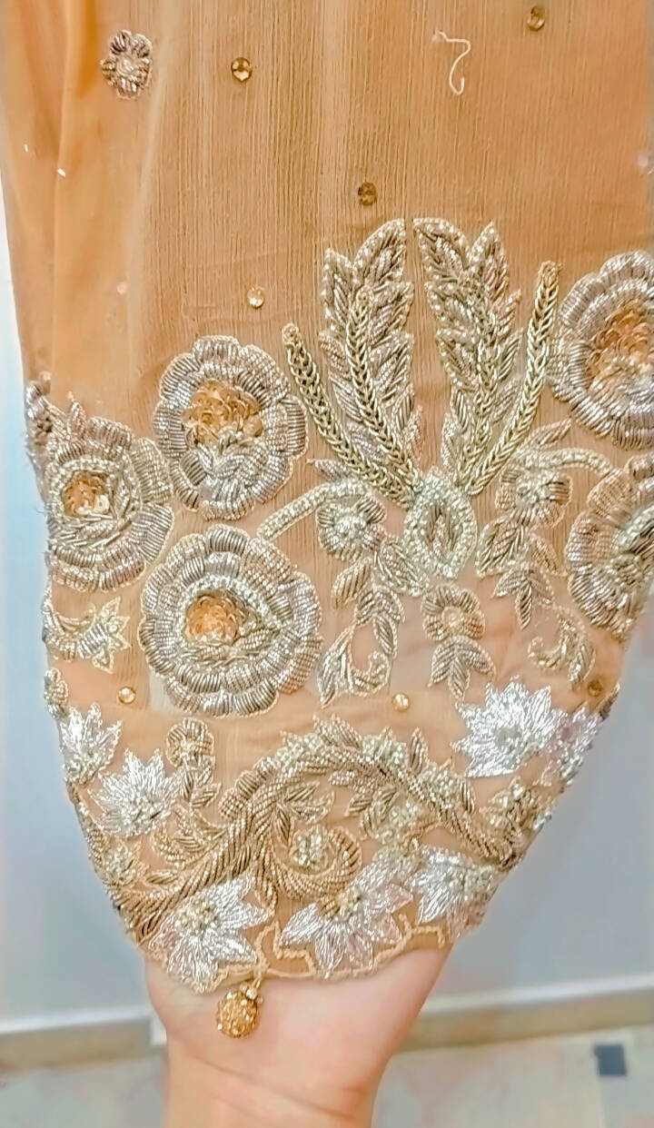 Fully embroidered brown tale frock | Women Frocks & Maxis | Medium | Worn Once