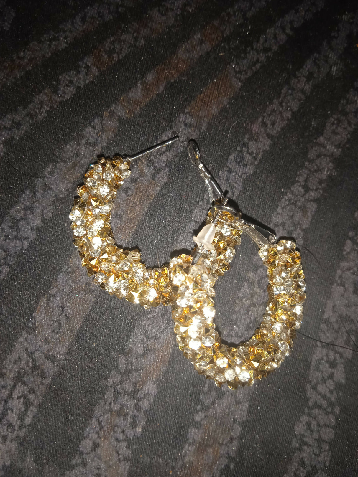 Goldsliver Stone Round Earrings | Women Jewelry | Worn Once