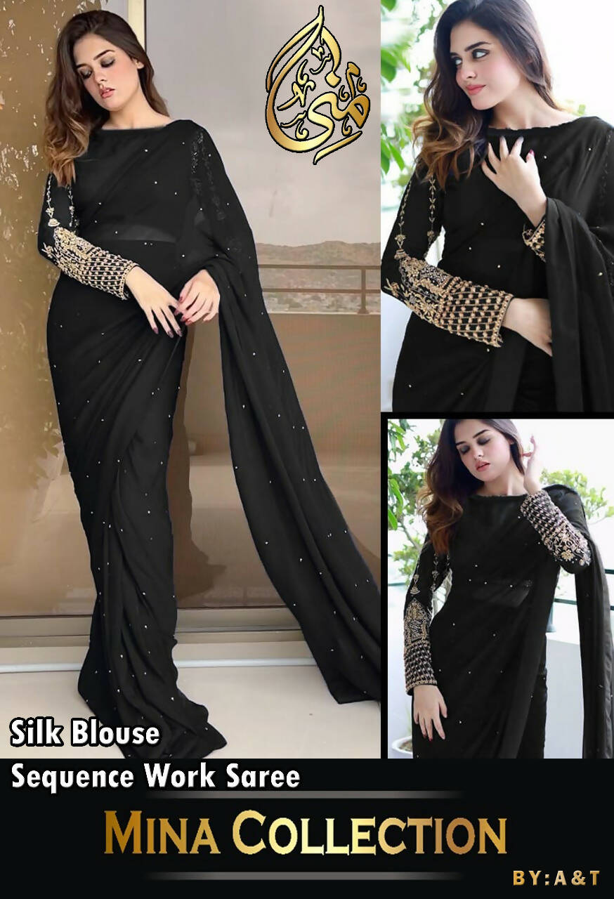 Chiffon Pearls Saree | Women Sarees | Women Formals | 7 Yards | Brand New