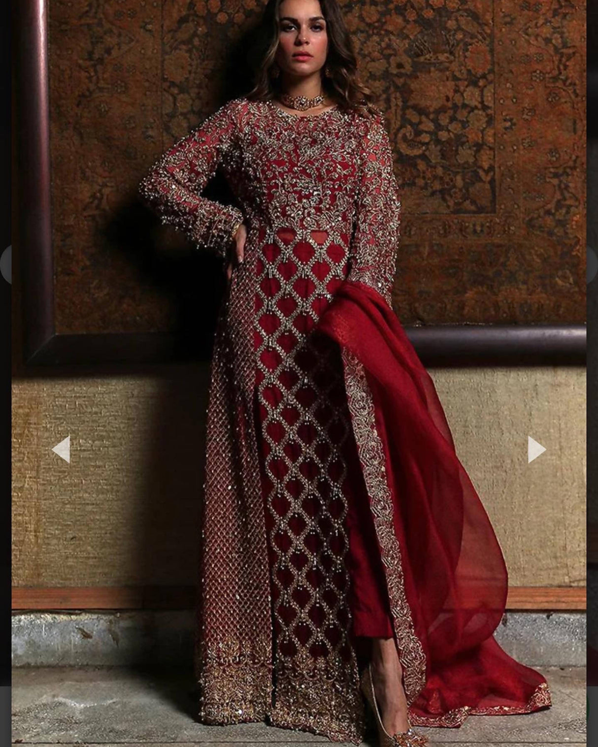 Red Formal 4 PC Suit | Women Locally Made Formals | Large| Worn Once