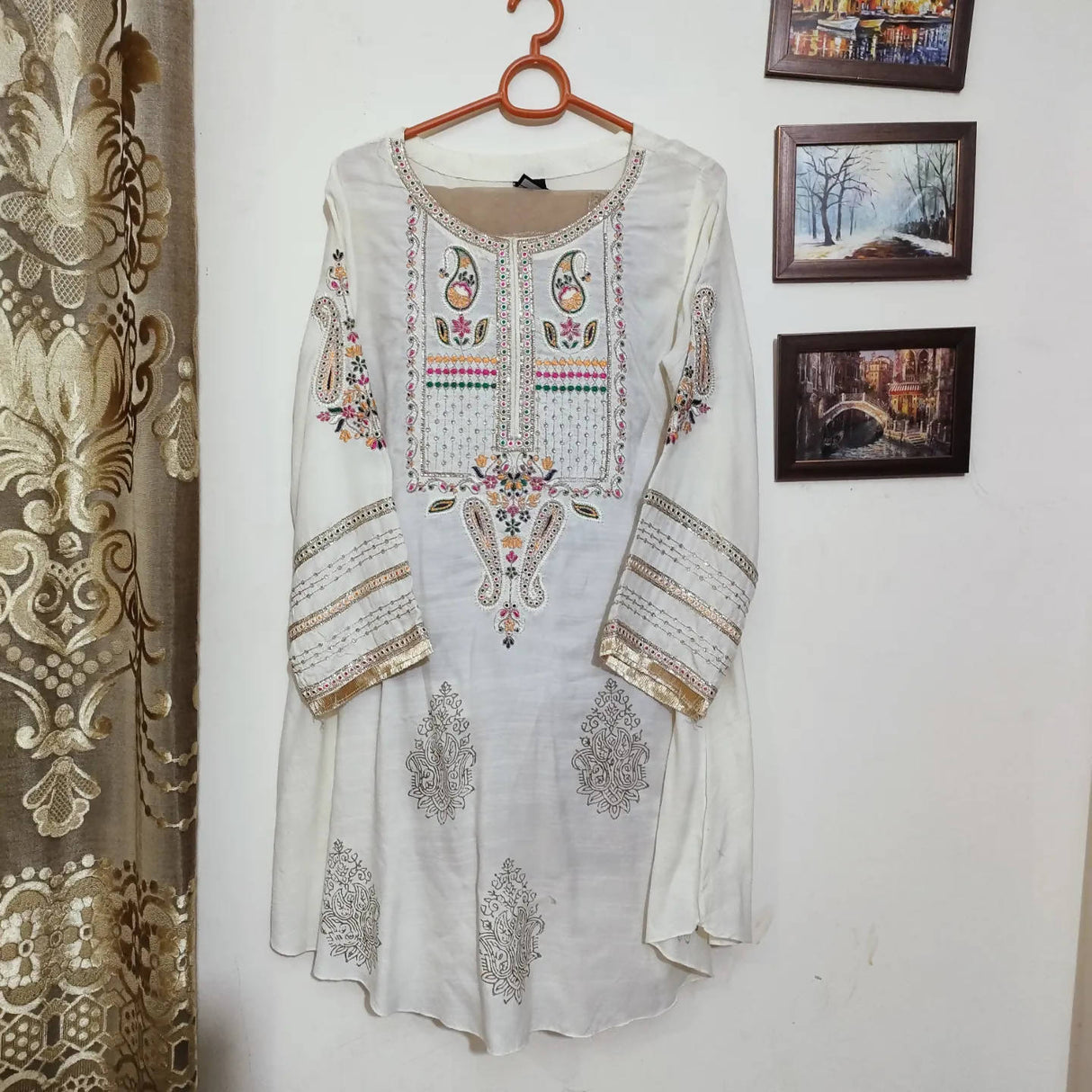 ShaPosh | Fancy Embroidered Suit | Women Branded Kurta | Medium | Worn Once