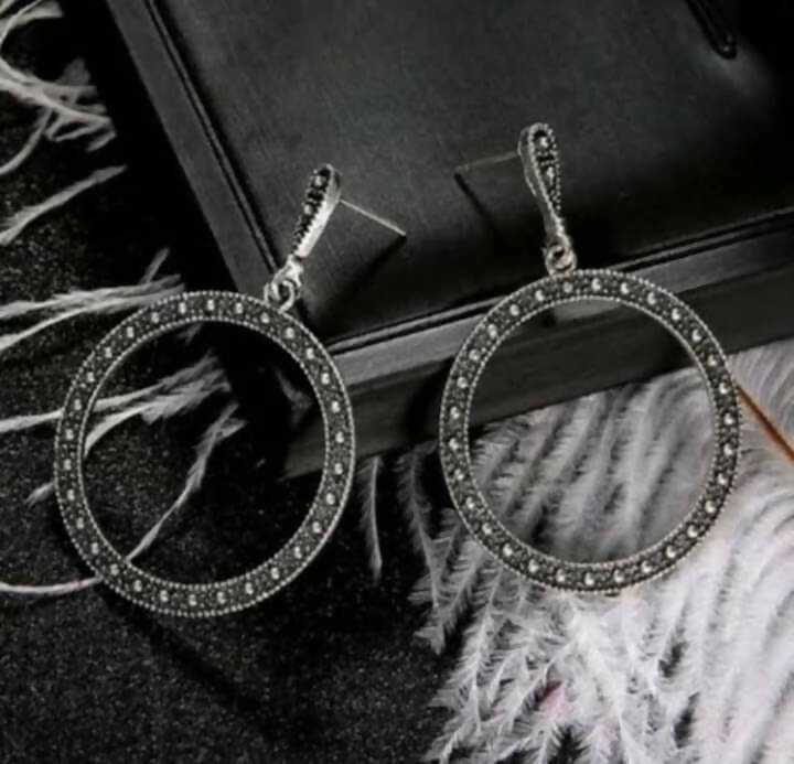 Silver and Black Earrings | Women Jewelry Earrings | Earrings | New
