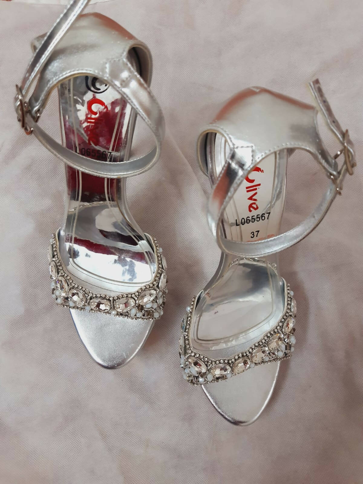 Image | Bridal heels shoes | Women Shoes | Size: 37 | Worn Once