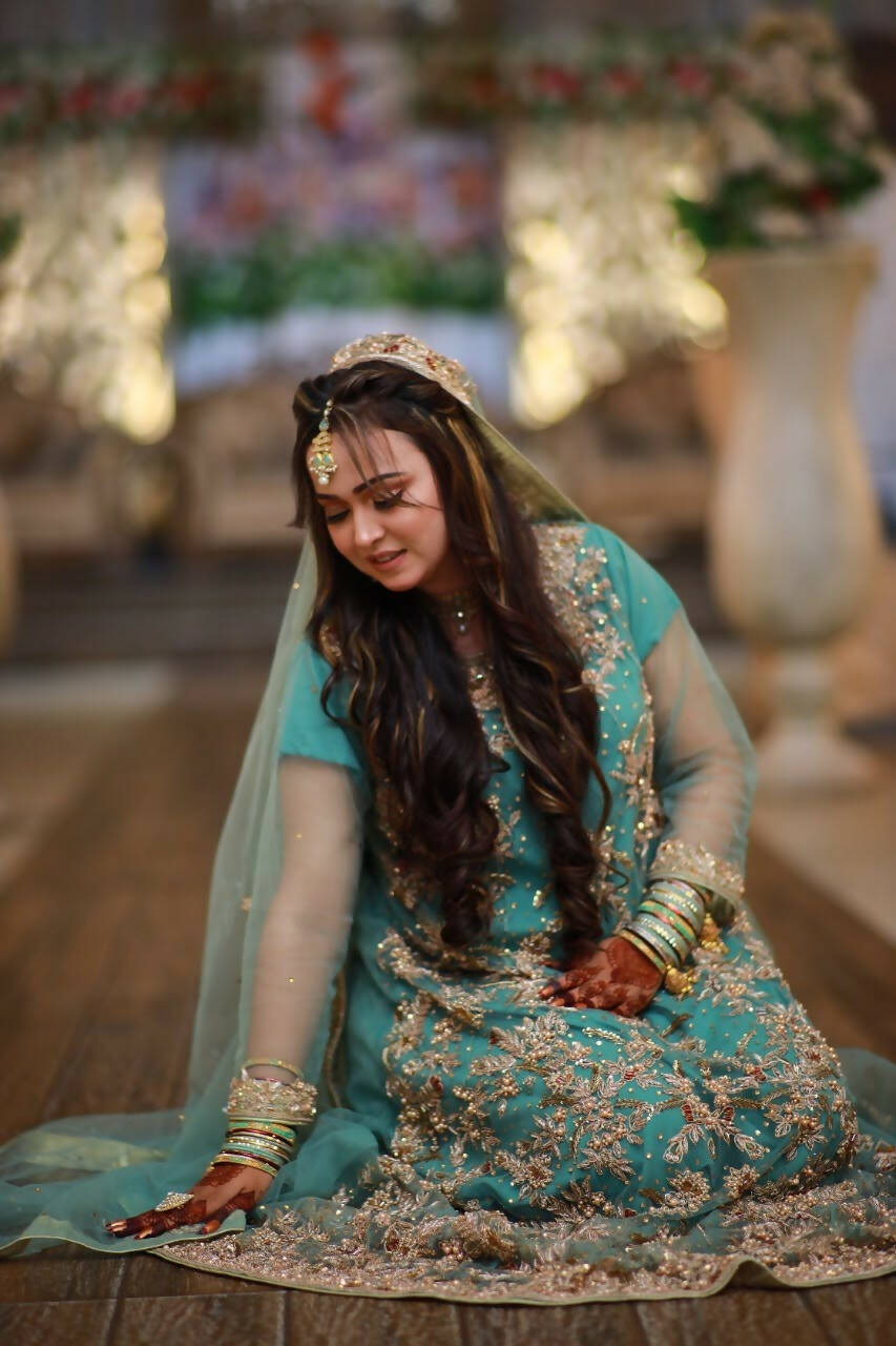 Blue Refined Walima Bridal maxi | Women Bridals | Medium | Worn Once