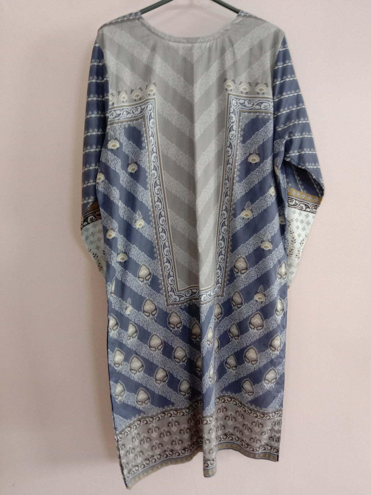 Blue & grey printed Kurta | Women Locally Made Kurta | Large | New