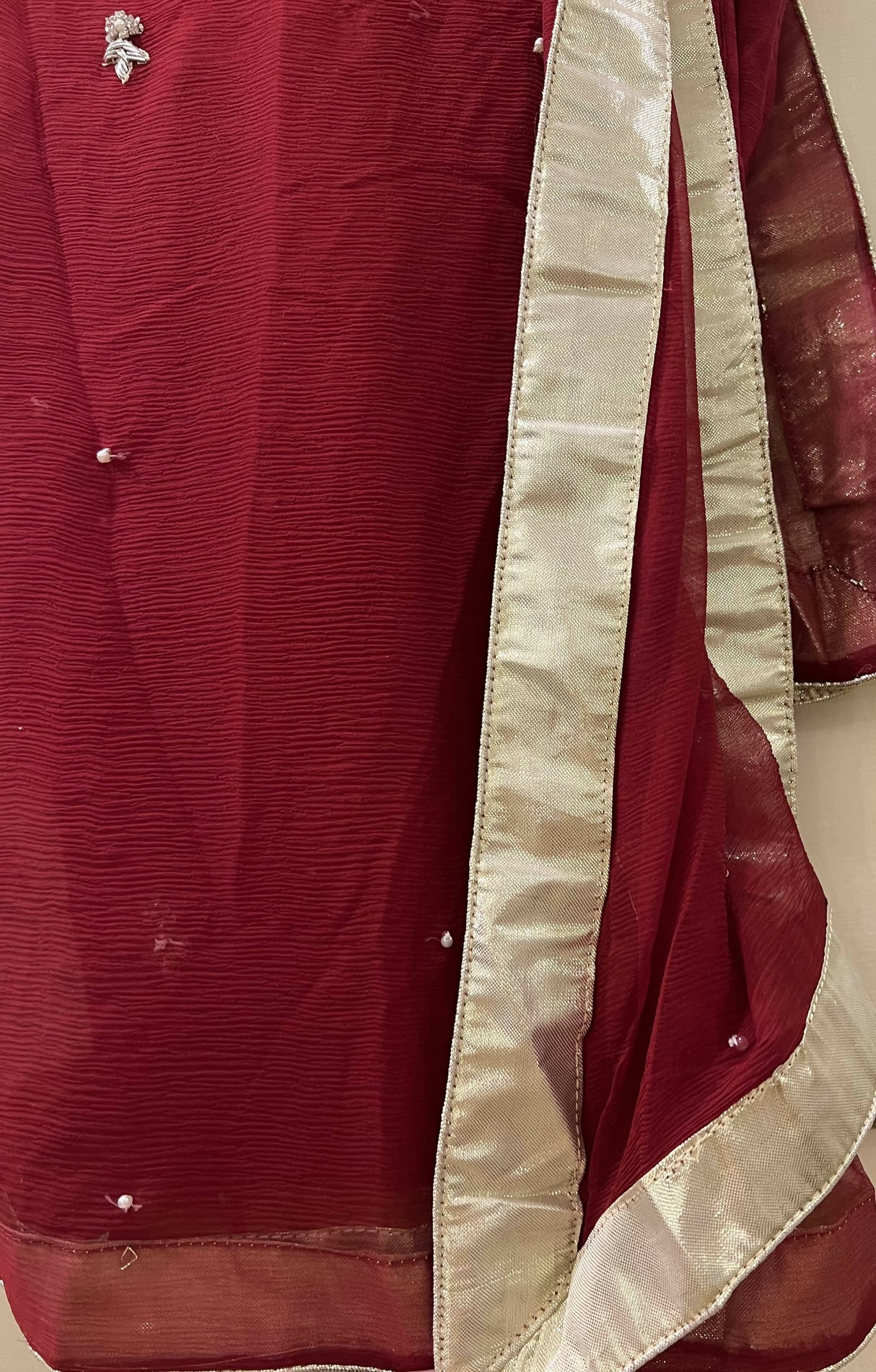 Handmade Embroidered Zari Suit | Women Locally Made Formals | Small | New