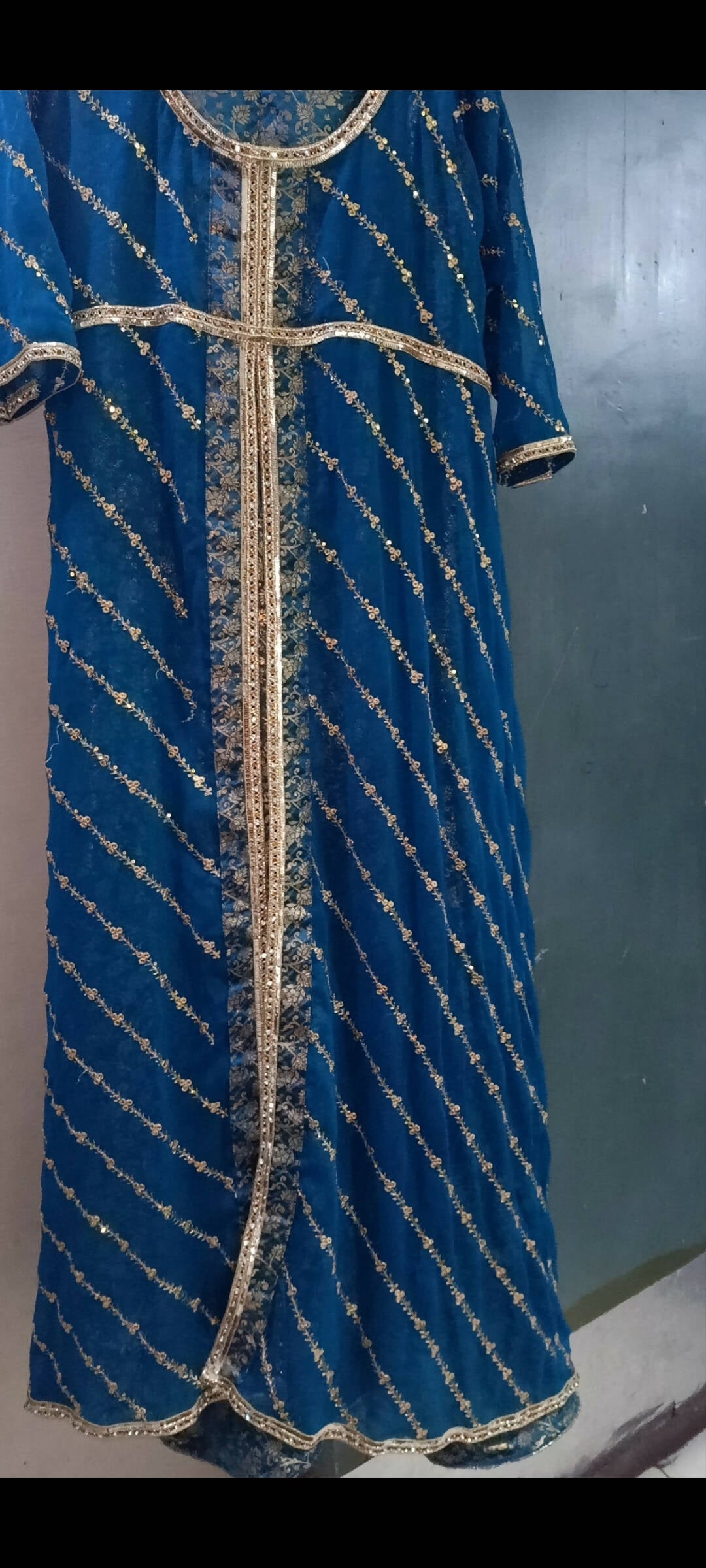 Blue embroidery Maxi | Women Froks & Maxi | Large | Worn Once