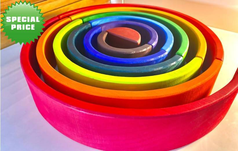 12-piece Rainbow Stacker | Montessori Toy | Kids Toys & Baby Gear | Brand New
