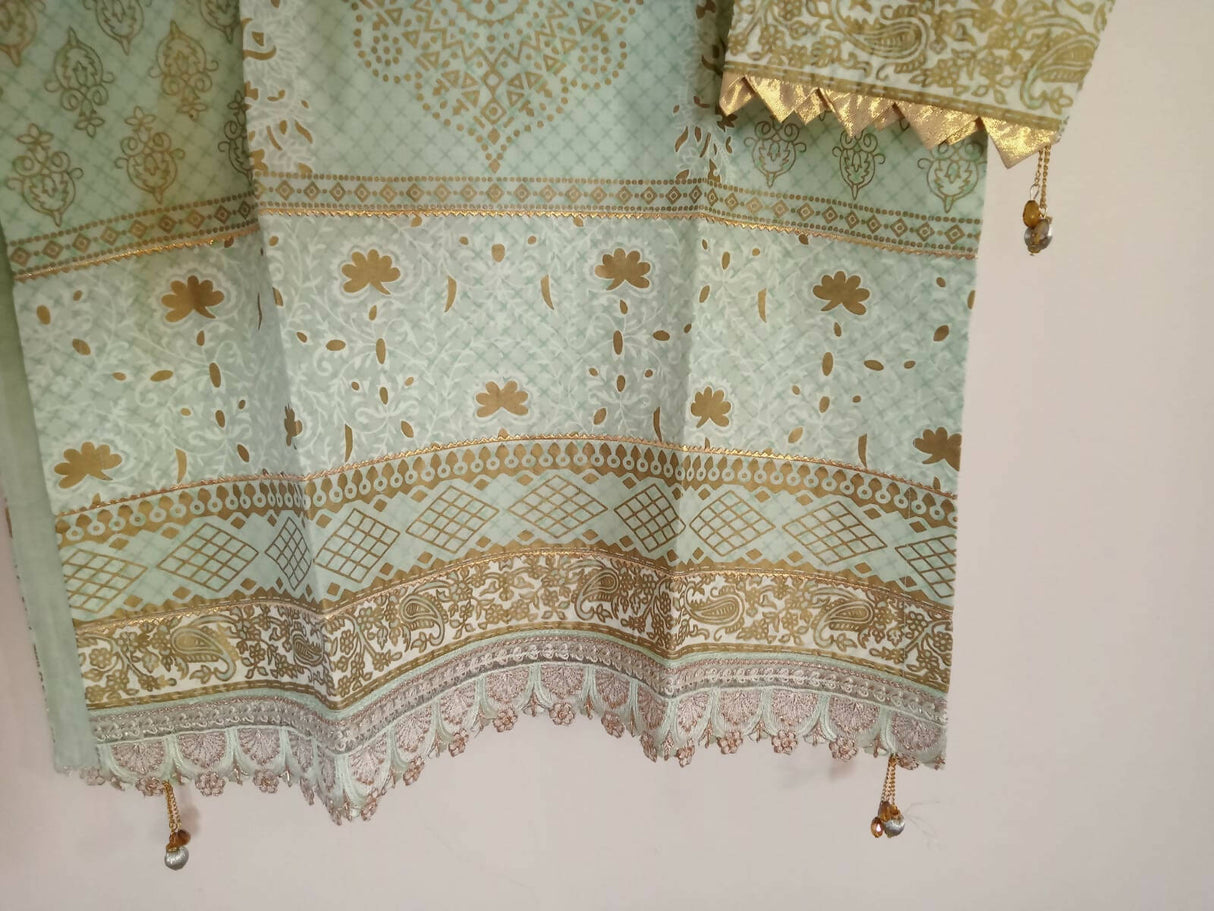 Tawakkal | Mint Green Blockprint Kurta | Women Branded Kurta | Small | New