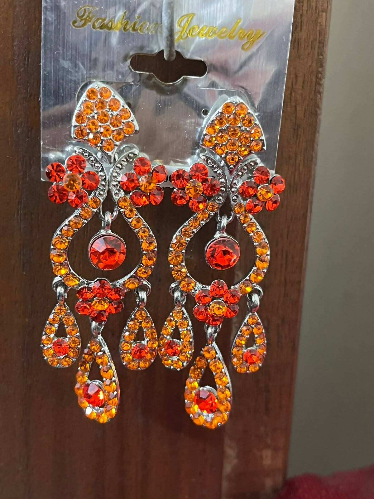 Imported (USA) | Red Orange Fancy Earrings | Women Jewelry | New