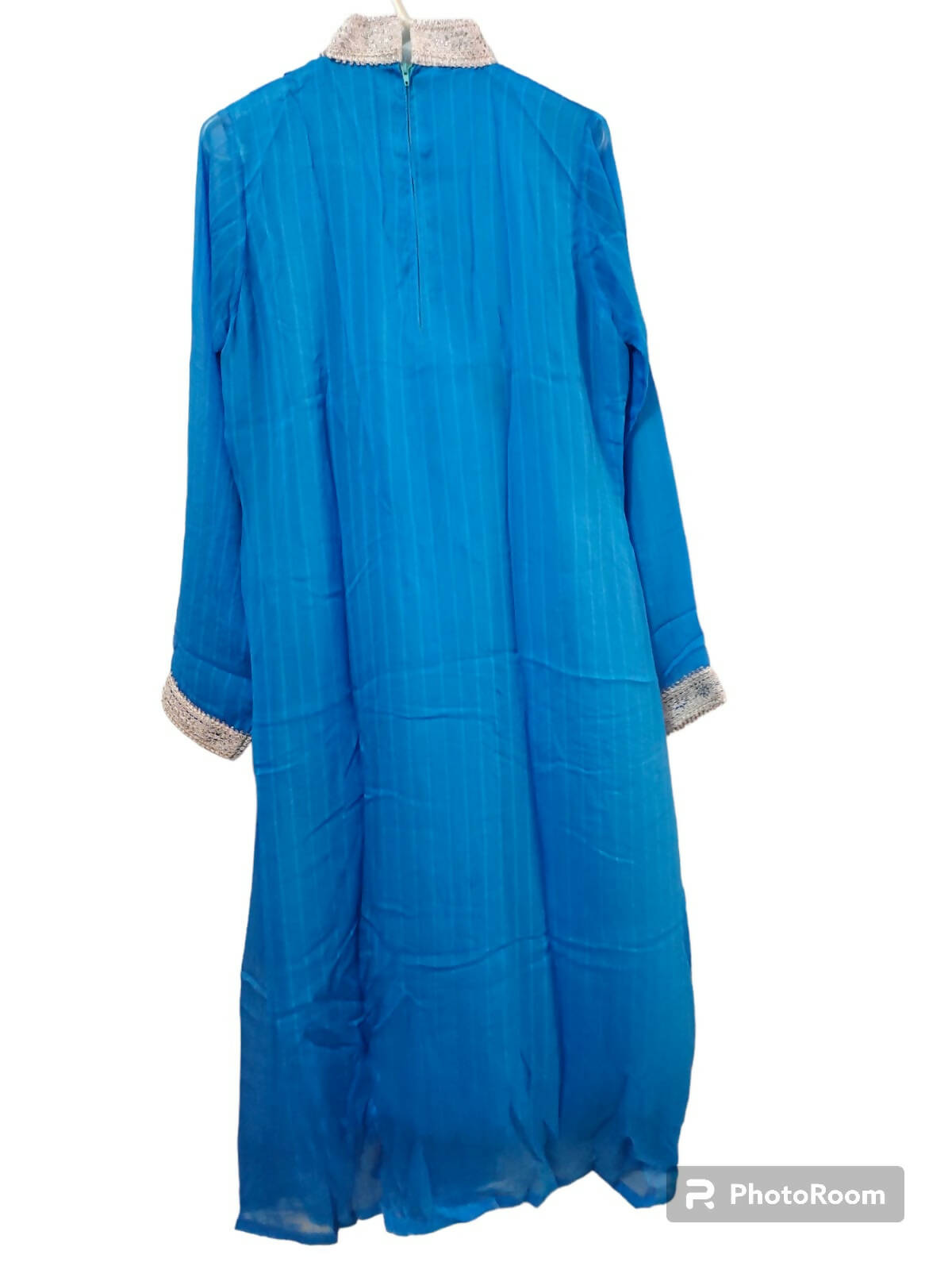 Long Blue Frock 3 Pc| Women Frocks & Maxis | Small | Preloved