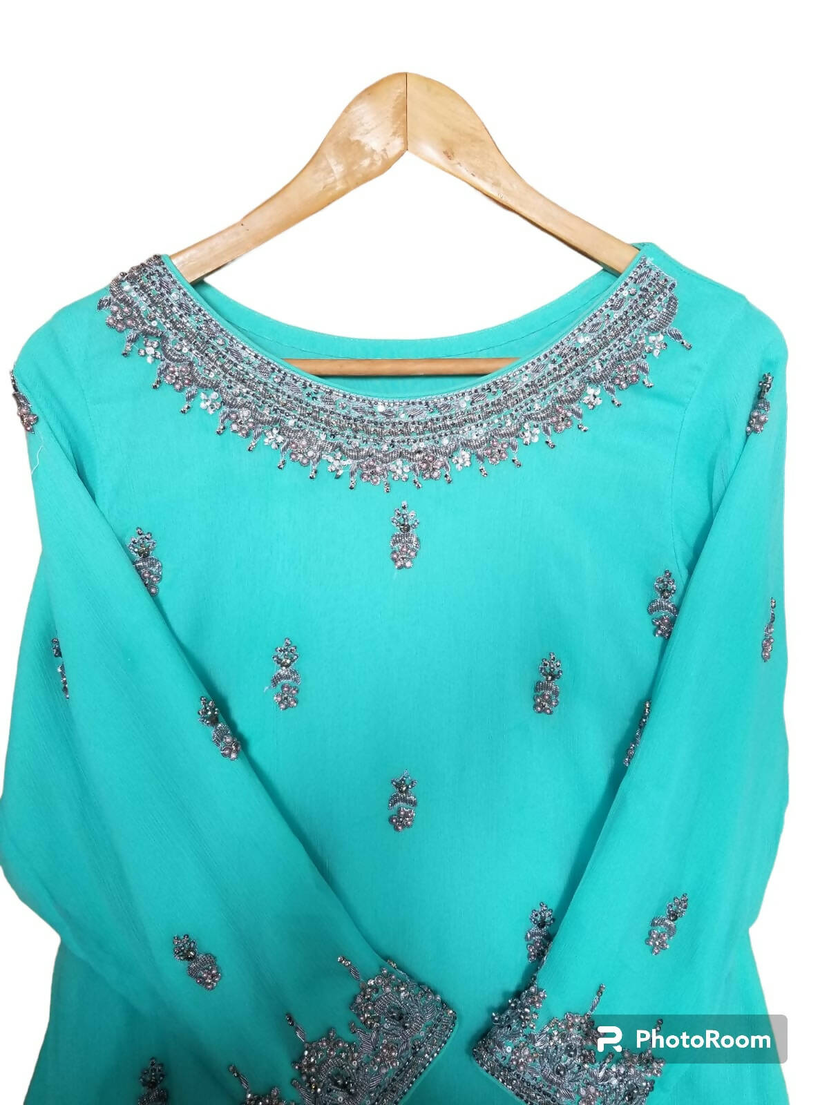 Stylish Embroidered Stone work Suit | Women Locally Made Formals | Large | Preloved