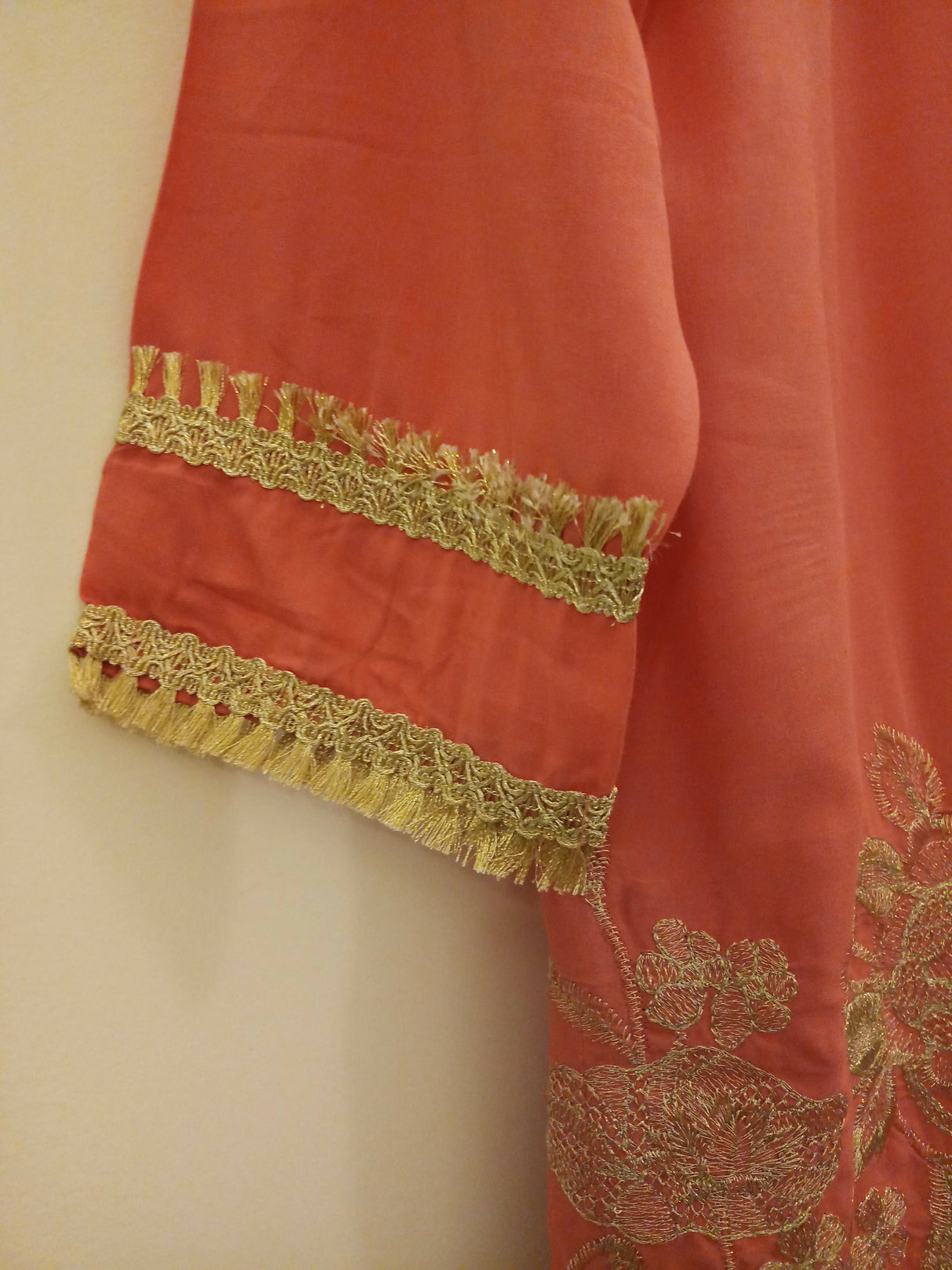 Gold and Pink Embroidered Kurta | Women Locally Made Formals |Small | Brand New