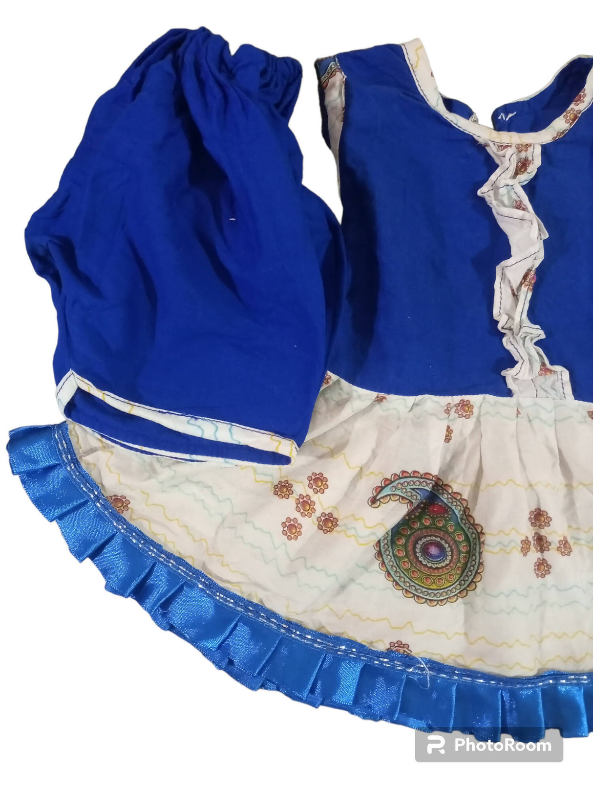 Dark Blue lawn frock (Size: 2 to 5 months) | Baby Outfit Sets | New