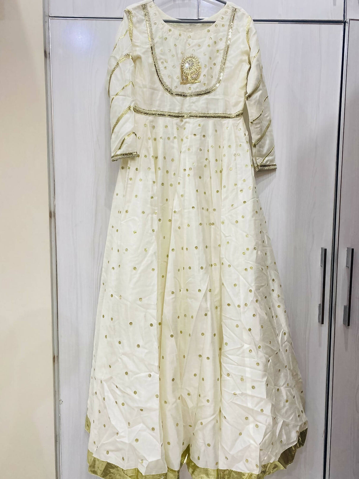 Off White Long Maxi | Women Formal Frocks & Maxis |Small | Worn Once