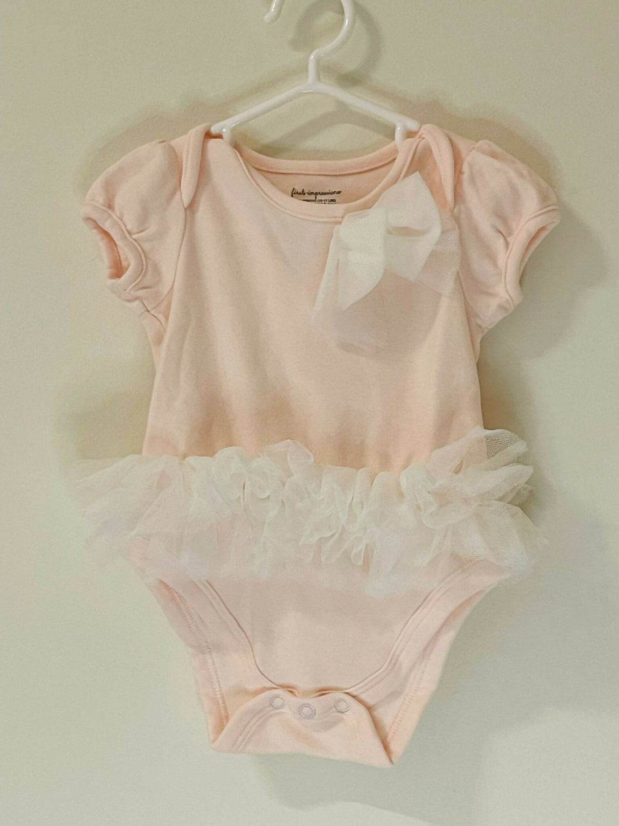 First Impressions | Pink Bodysuit | Baby Bodysuits & Onesies | Size: 3-6 months | Preloved