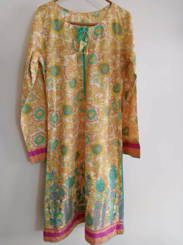 Multicolor Embroidered Kurta | Women Locally Made Kurta| Small | New