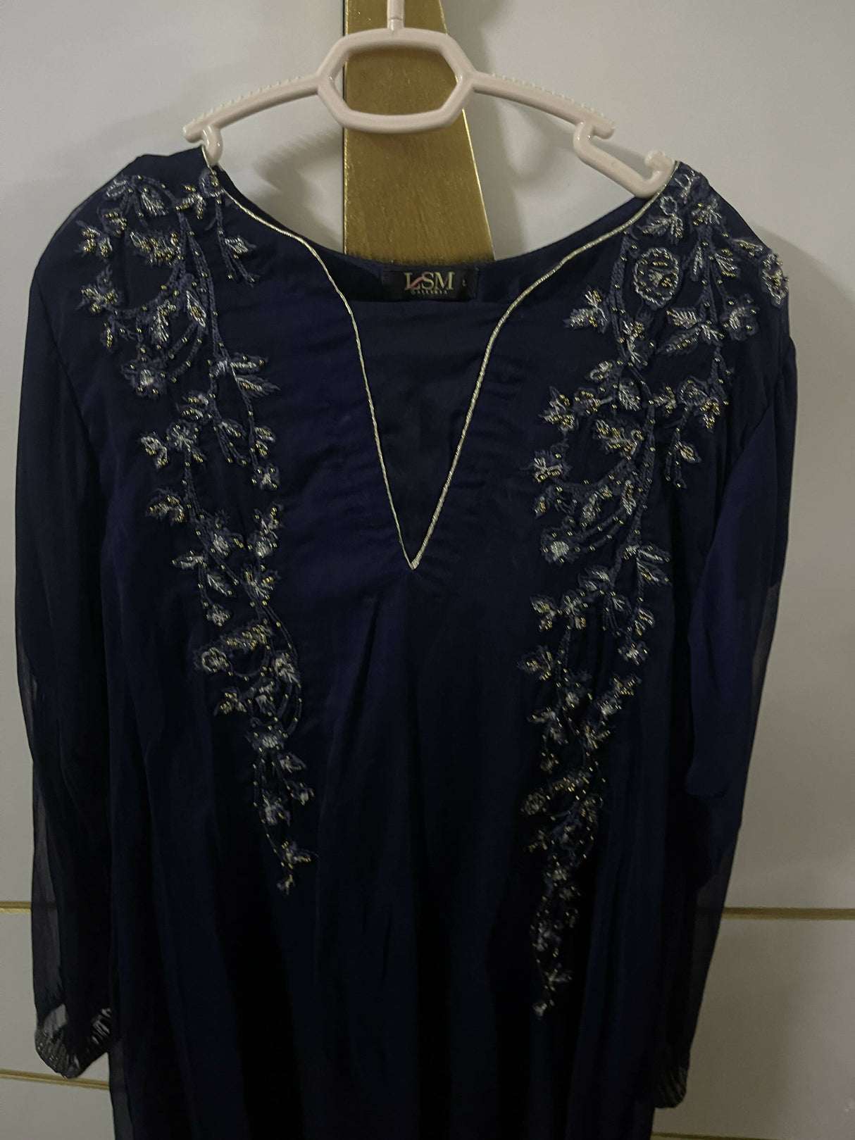 Lakhany | Royal Blue Embroidered Frock | Women Frocks & Maxis | Large | Preloved