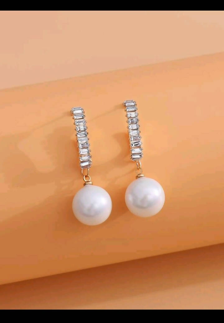 Shein | Rhinstone Faux Pearl Decor Earrings | Women Jewelry| Brand New