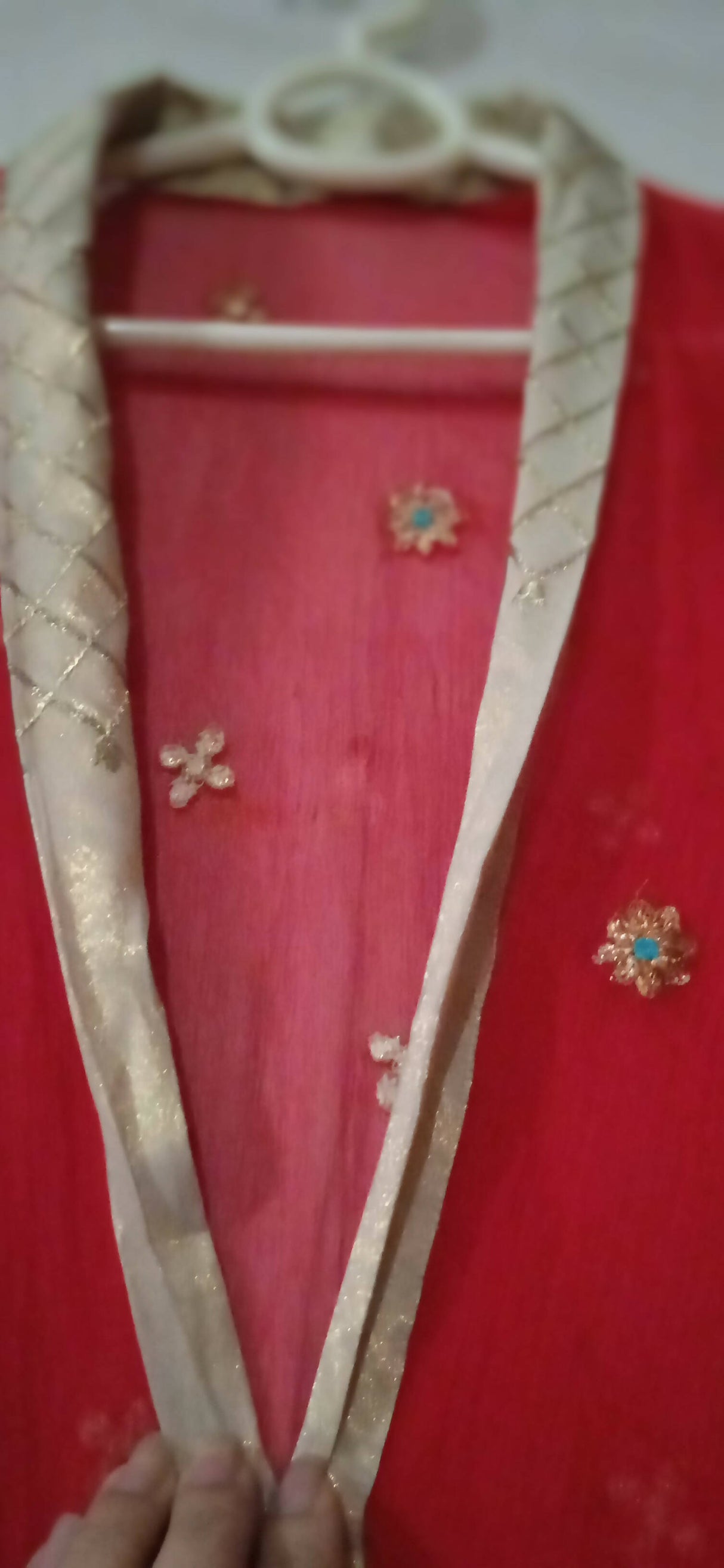 Red chiffon kaftan style Kurta | Women Locally Made Formals | Worn Once