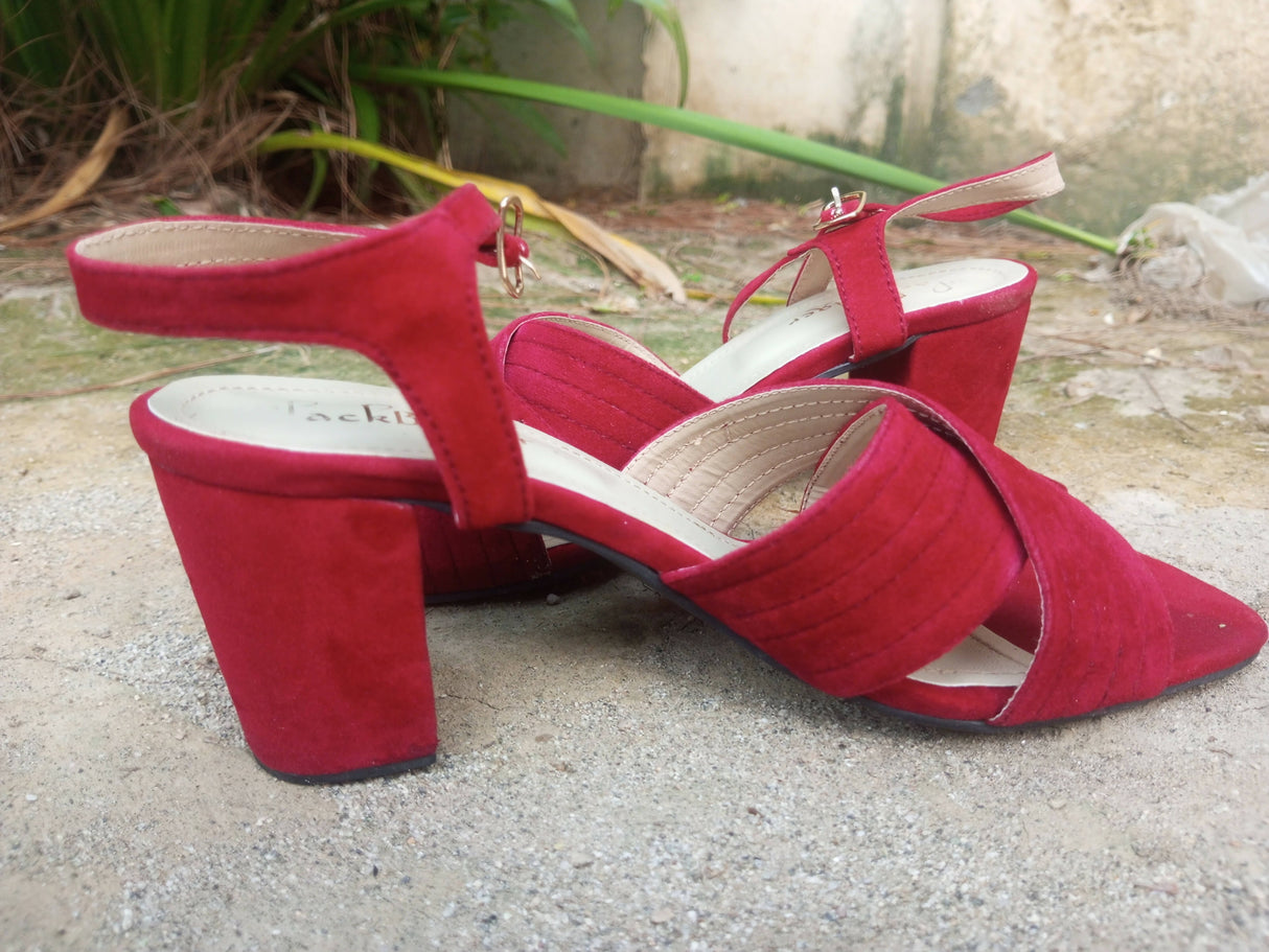 Black beiger | Maroon Red heels | Women Shoes | Size:38 | Preloved