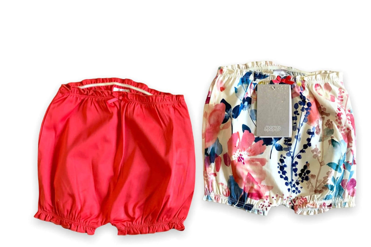 ماما اور پاپا | 2 شارٹس کا پیک | لڑکیوں کے نیچے اور پتلون | بالکل نیا