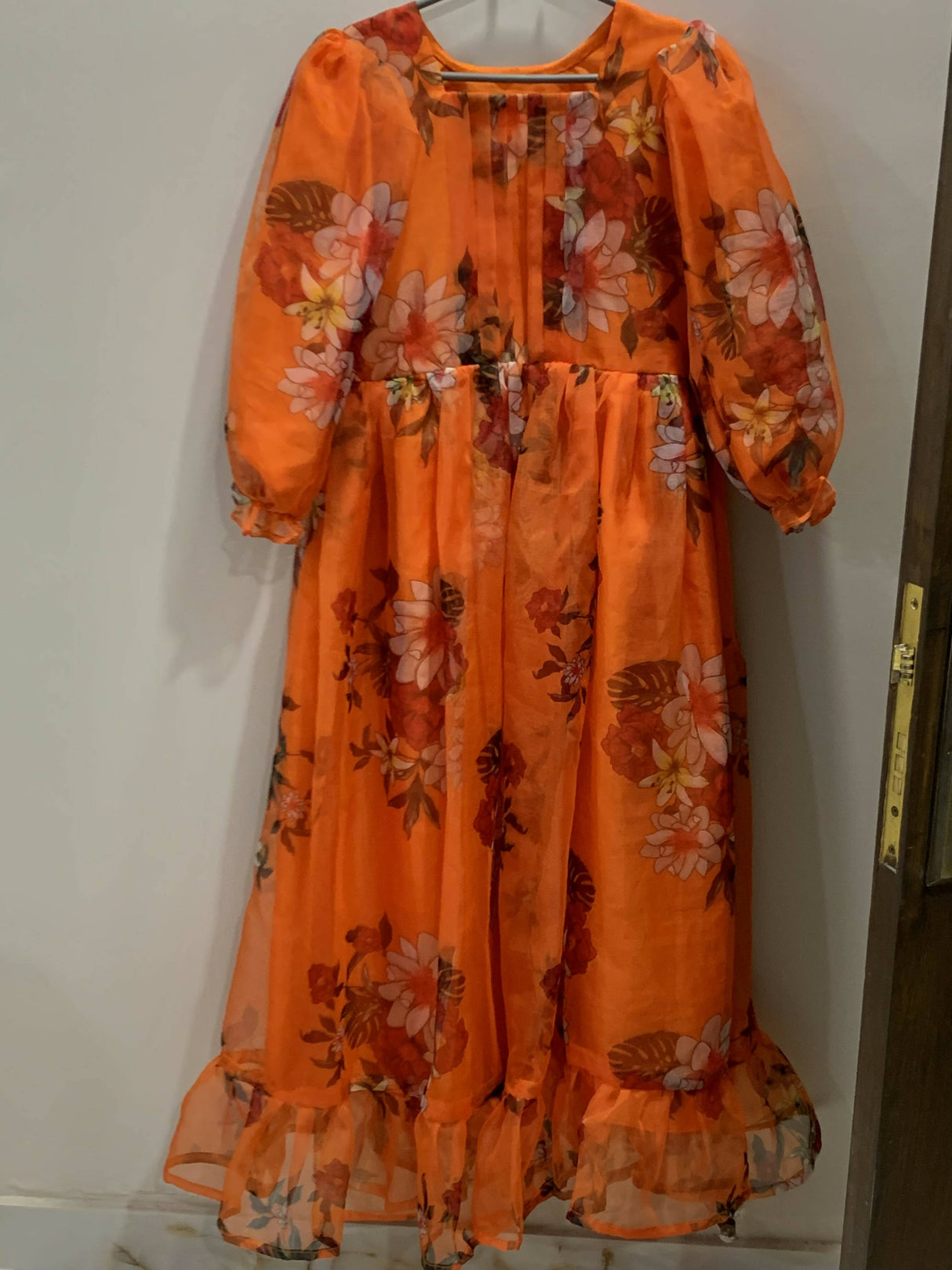 Formal Floral Print Organza Frock | Women Frocks & Maxis | Medium | New