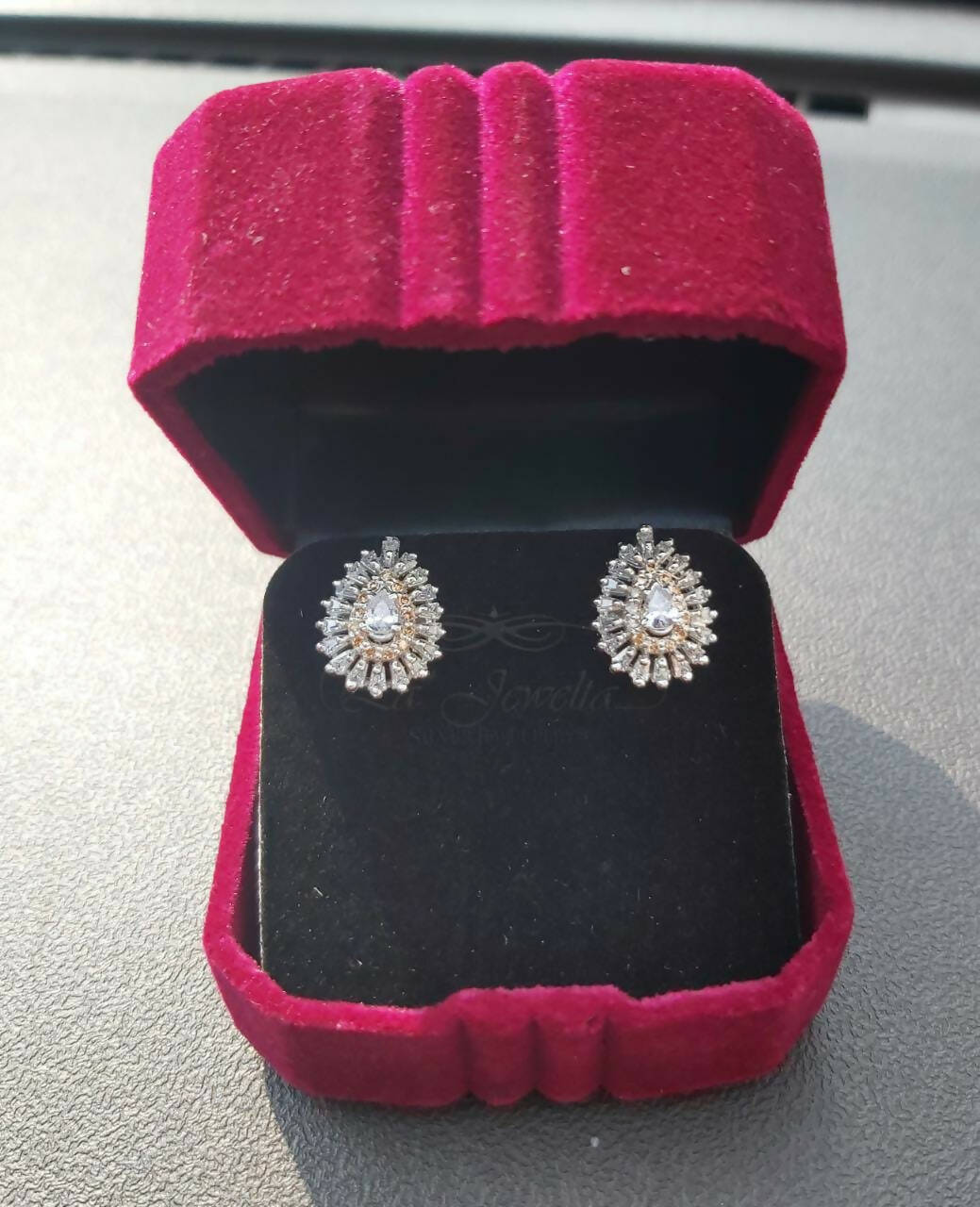 La Jewelta | Pure 925 Sterling Silver Studs with Studded Zircons | Women Jewelry | Earrings | New