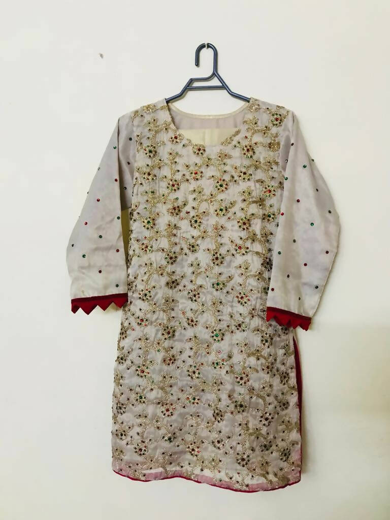 3 PC Fancy Mesuri Suit | Women Locally Made Formals | Small | Worn Once