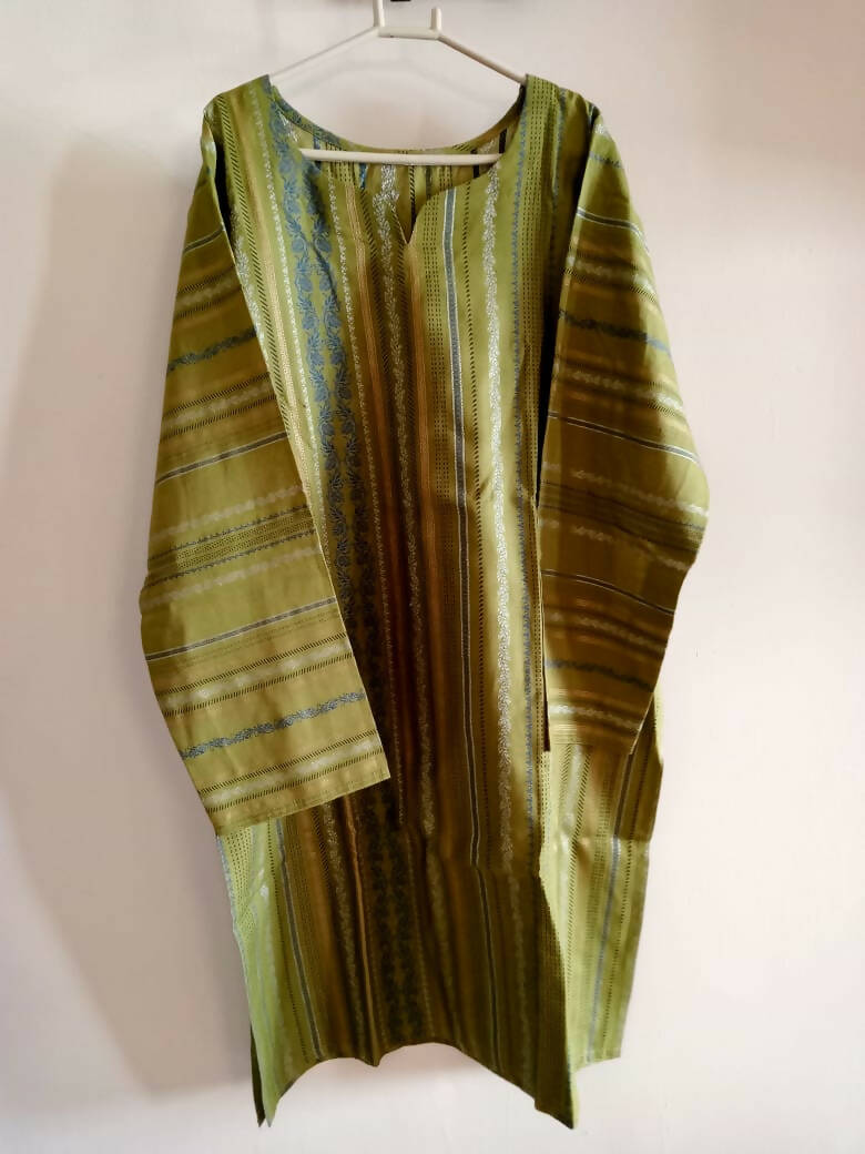 سایا | گرین Jacquard چھپی ہوئی سلی شرٹ | خواتین کا برانڈڈ کرتہ | بالکل نیا