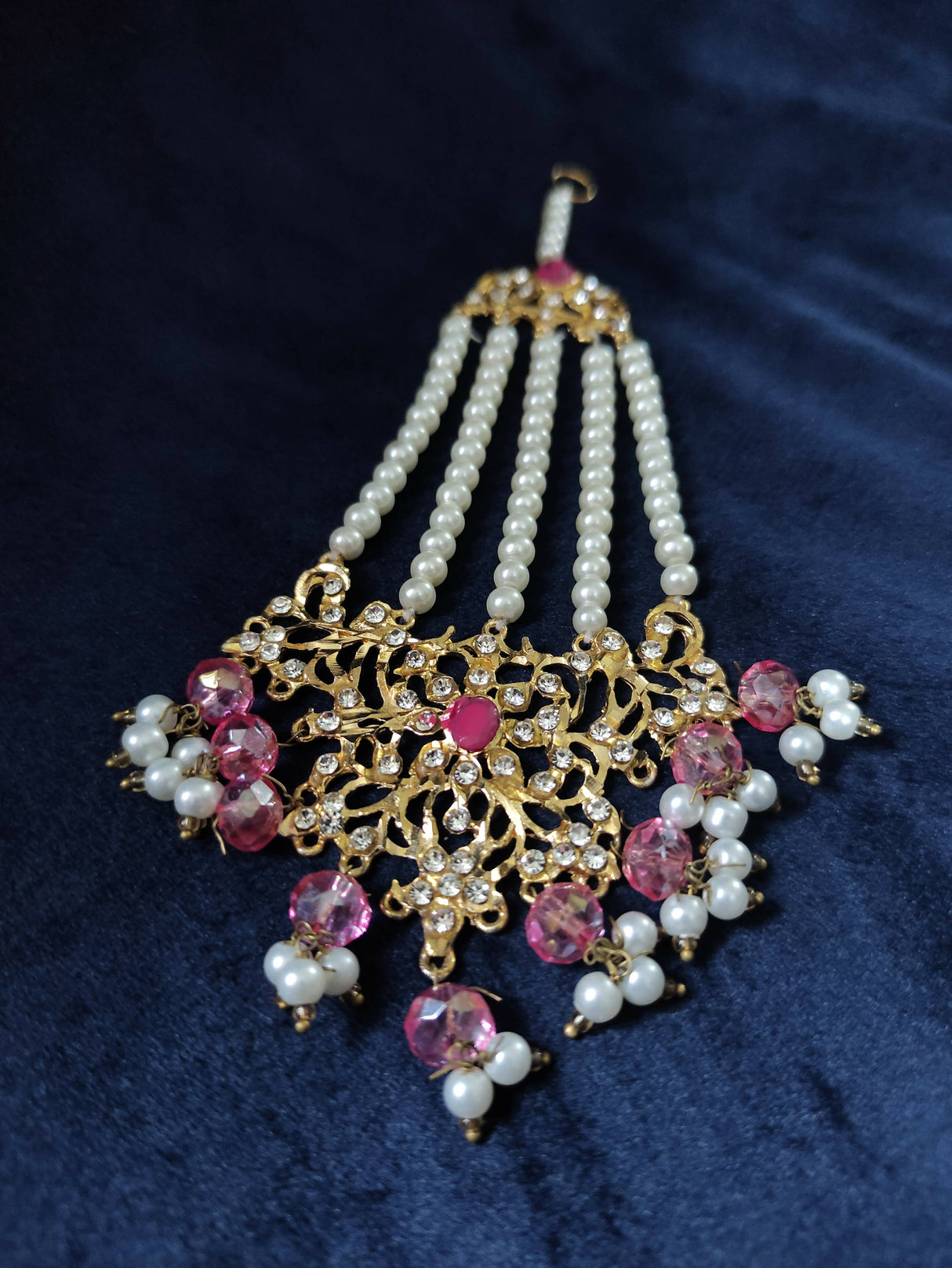 Beautiful Maang Tikka | Women Jewelry | White and pink Maang Tikka | Worn Once