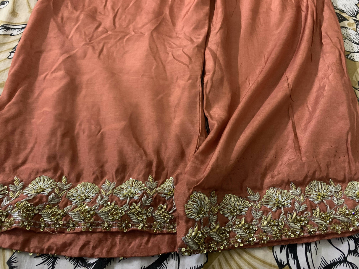 Peach fancy 3 Pc Suit | Women Locally Made Formals | Medium | Worn Once