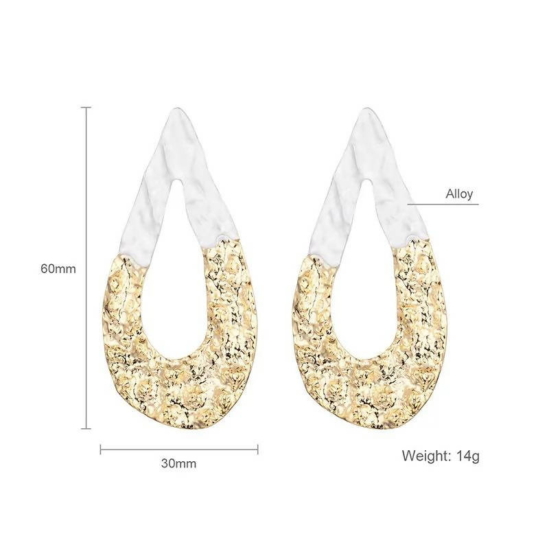 Gold Drop Shaped Earrings | Women Jewelry | Medium | New
