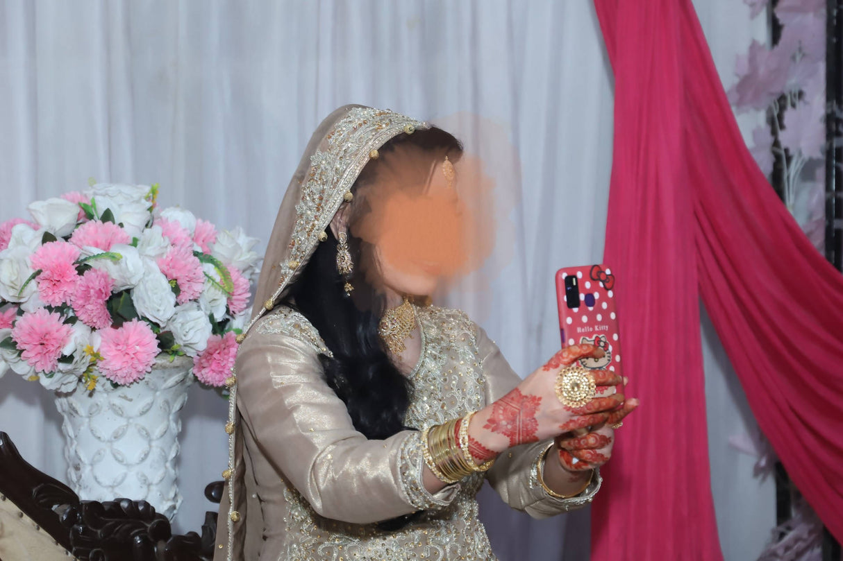 Silver Bridal Maxi for Walima | Women Bridals | Medium | Worn Once