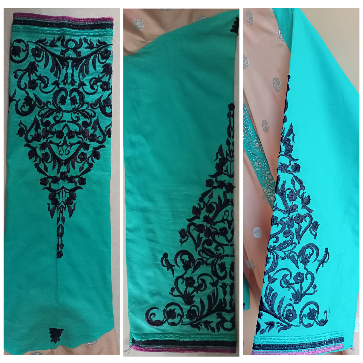 3 PC Embroidered Cotton Suit | Women Locally Made Kurta| Small | Preloved