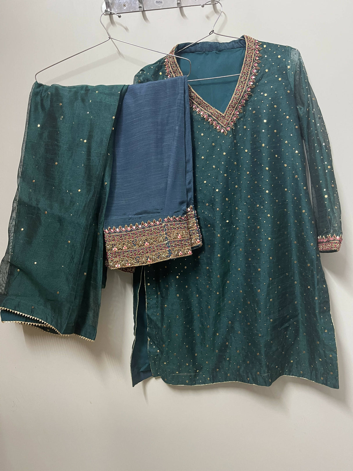 Teal Frok Suit | Women Locally Made Formals | Medium | Preloved