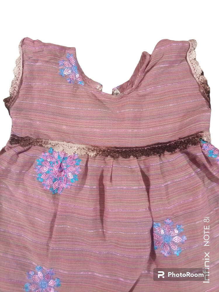 Pink lawn Frock (Size: 2 to 5 months ) | Baby Outfit Sets | New