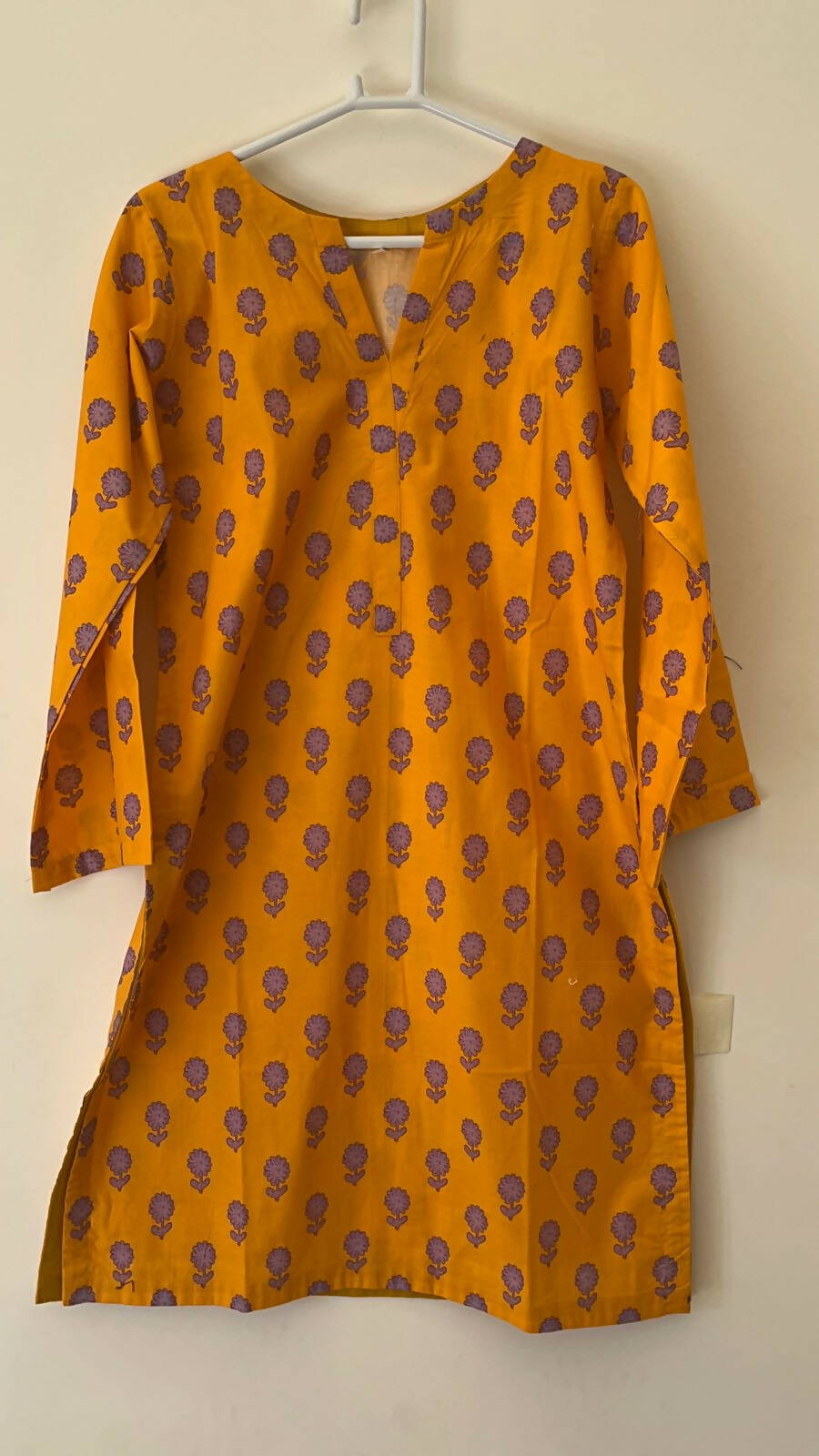 Yellow Printed Kurta | Women Locally Made Kurta | Small | New