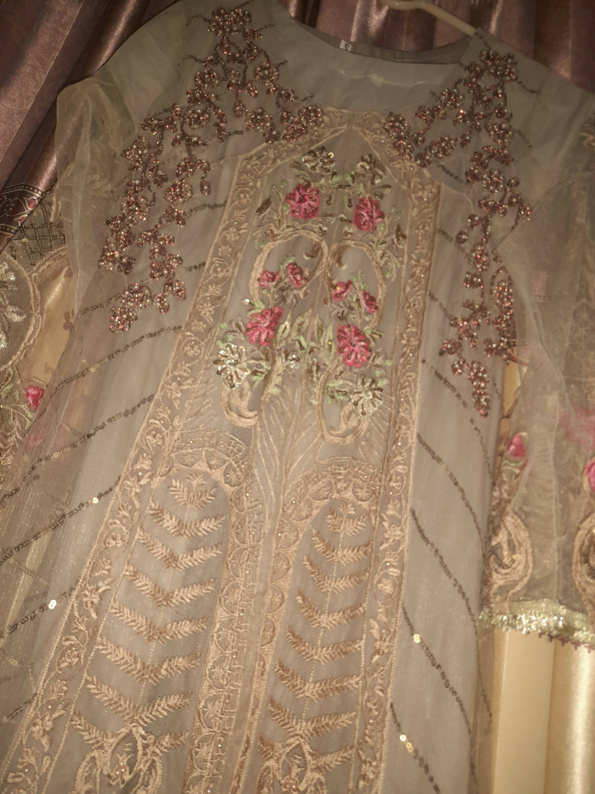 Grey Net Frock | Women Frocks & Maxis | Small | Preloved