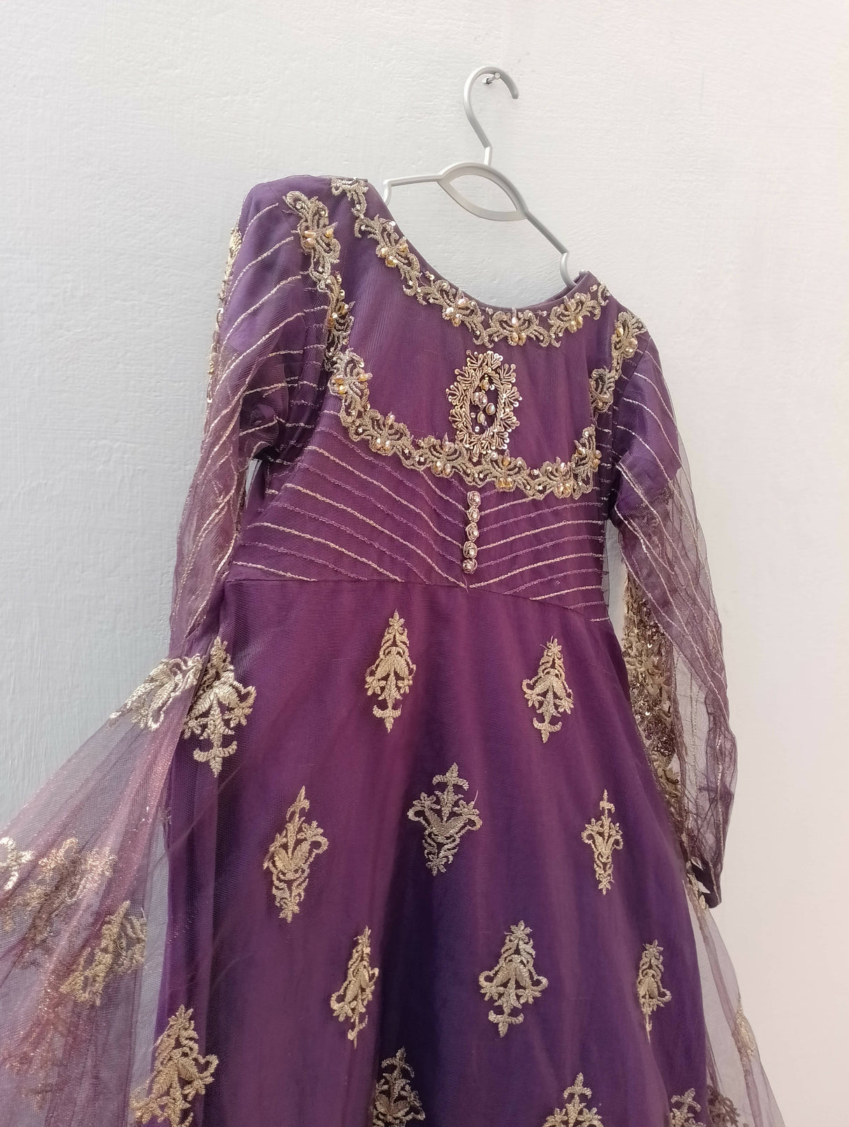 Stylish Net Embroidered Maxi | Women Frocks & Maxis | Medium | Worn Once
