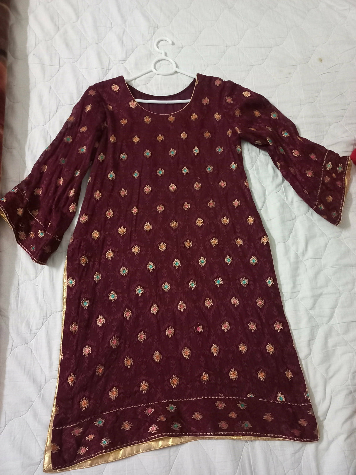 Bareeze | Cotton Net 3 Pc Suit | Women Branded Formals | Medium | Worn Once