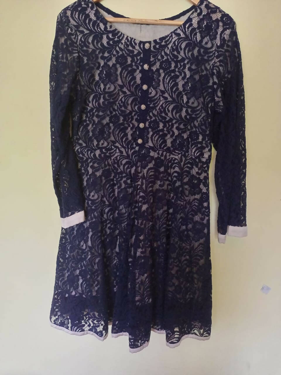 Blue Net frok with flared trouser | Women Locally Made Kurta | Medium | Worn Once