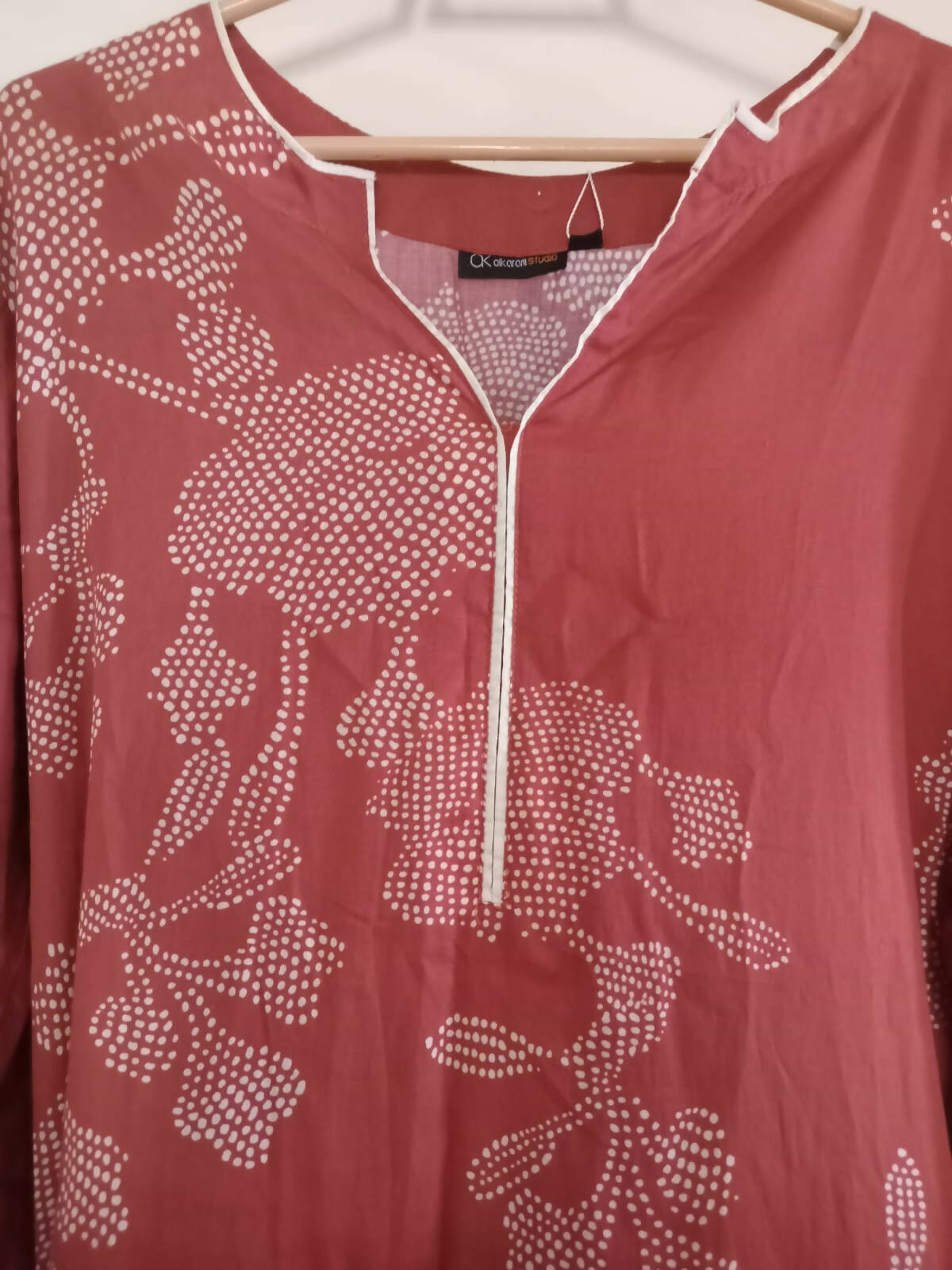 Alkaram | Red embroidered Kurta | Women Branded Kurta | Large | New