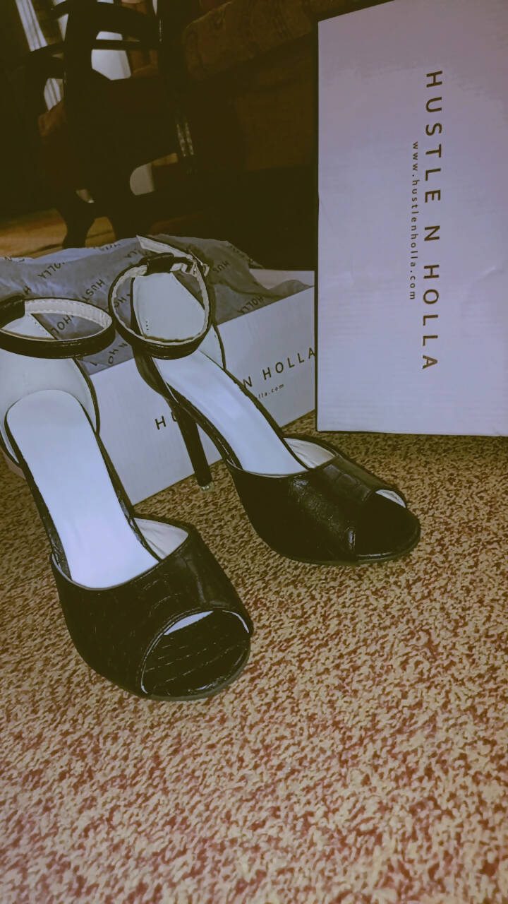 Hustl'n'Holla | Black Color Heels| Women Shoes | Size: 38 | New