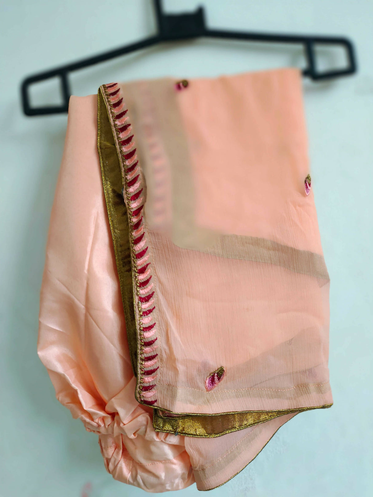 3 Pc Peach Party wear chiffon Embroidered Suit | Women Locally Made Formals | Medium |New