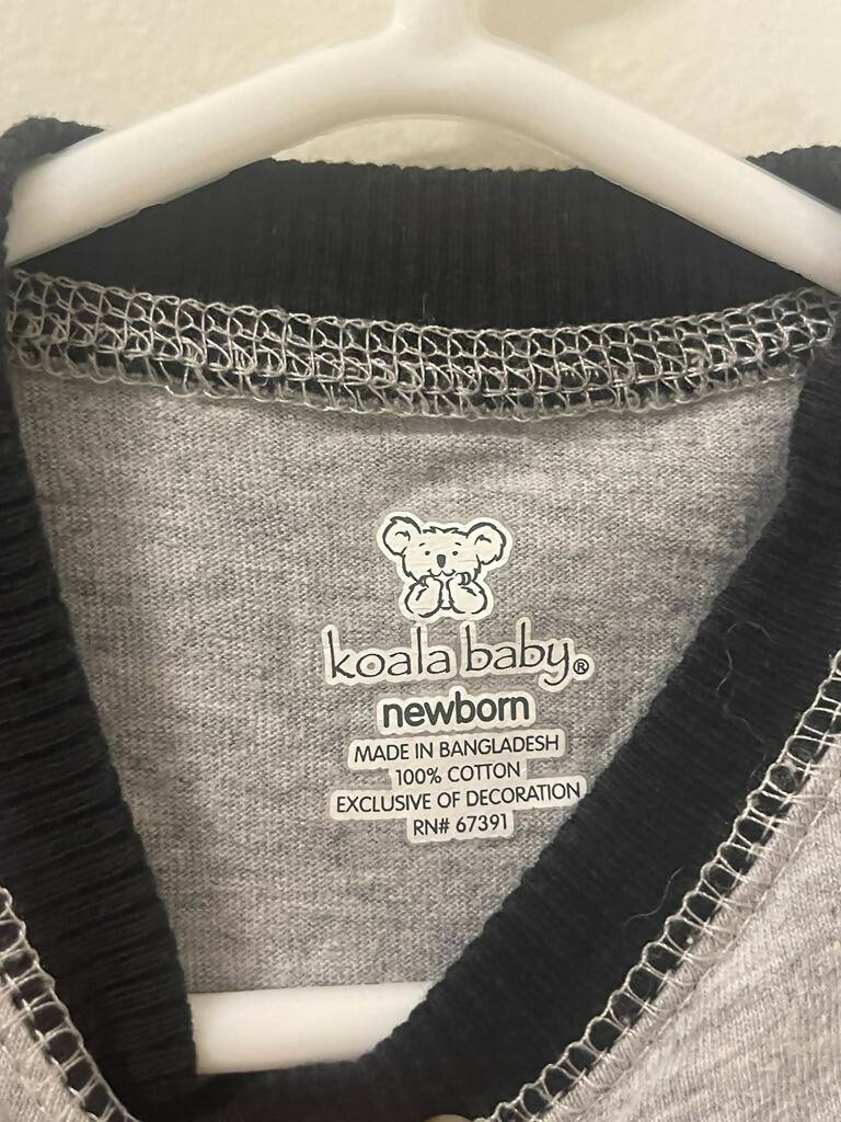 Koala Baby | Grey Onesie Newborn | Baby Bodysuits & Onesies | Size: 0-3 mths Newborn | Preloved